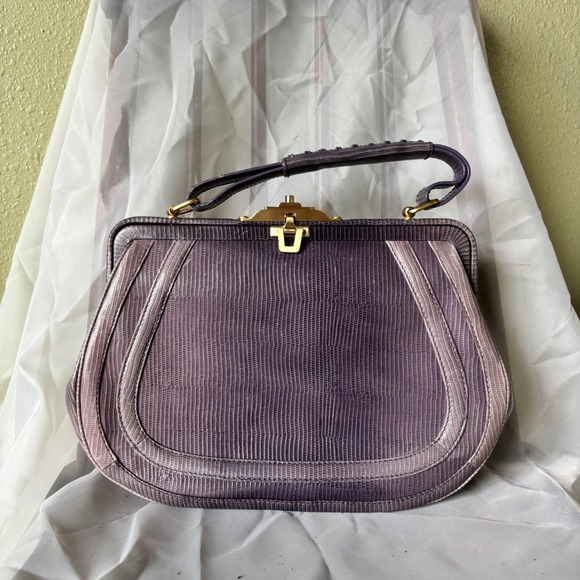 Via Spiga Handbags - Vintage 90s Via Spiga Purple Leather Shoulder Bag